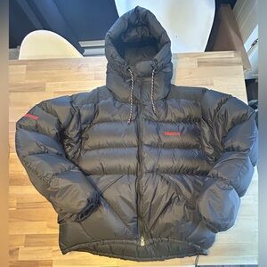 Marmot Goose Down Jacket Black Hooded Winter Coat NEW Large
